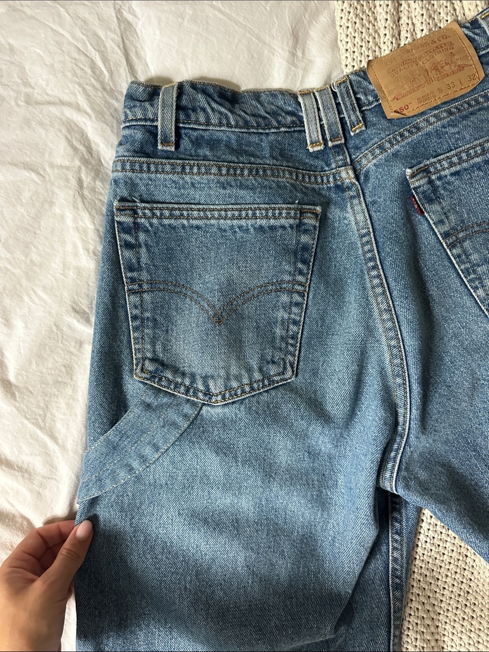 Shop Aligrace Vintage Levi’s Women's 550 Relaxed Fit Jeans in Blue